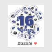 Cluster van Blauwe Zwarte voetballen Team Spirit Sticker (Vel)
