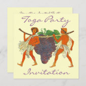 Cluster van Grafieken en Togas Toga-partijuitnodig Kaart (Voorkant / Achterkant)
