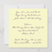 Cluster van Grafieken en Togas Toga-partijuitnodig Kaart (Achterkant)