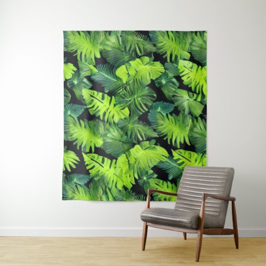 Cluster van groene bladeren wandkleed (In situ)