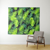 Cluster van groene bladeren wandkleed (In Situ (horizontaal))