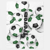 cluster van groene zwarte voetballen jongens meisj fleece deken (Voorkant)