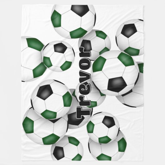 cluster van groene zwarte voetballen jongens meisj fleece deken (Voorkant)