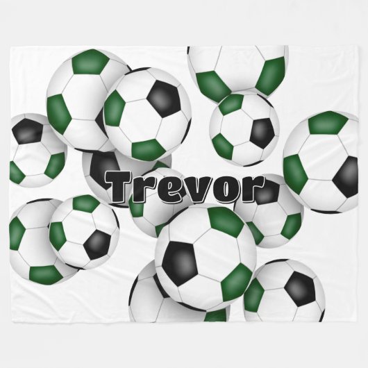 cluster van groene zwarte voetballen jongens meisj fleece deken (Voorkant (Horizontaal))