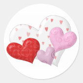 Cluster van harten ronde sticker (Voorkant)