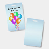 Cluster van Kleurrijke Ballonnen Matching Lint Bla Badge (Voor- en achterkant)