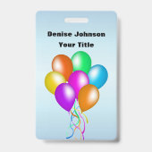 Cluster van Kleurrijke Ballonnen Matching Lint Bla Badge (Voorzijde)