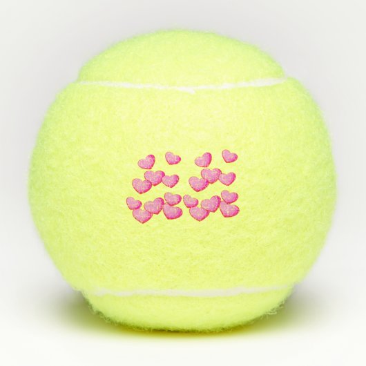 Cluster van  levendige harten tinten van roze tennisballen (Voorkant)