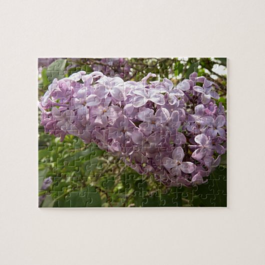 Cluster van Lila bloesems-lentekort Legpuzzel (Horizontaal)