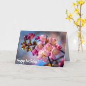 Cluster van losbloesems van de Sakura-kers in de w Kaart (Gele Bloem)