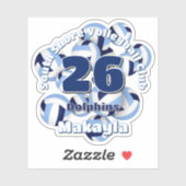 Cluster van Marine Lichtblauwe Volleyballen Team N Sticker (Vel)