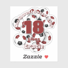 Cluster van Maroon Black voetballen Team kleuren Sticker