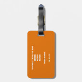 Cluster van oranje witte basketballen gepersonalis bagagelabel (Achterkant verticaal)