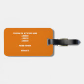 Cluster van oranje witte basketballen gepersonalis bagagelabel (Achterkant horizontaal)