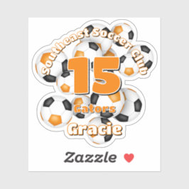 Cluster van oranje zwarte voetballen Teamkleuren Sticker