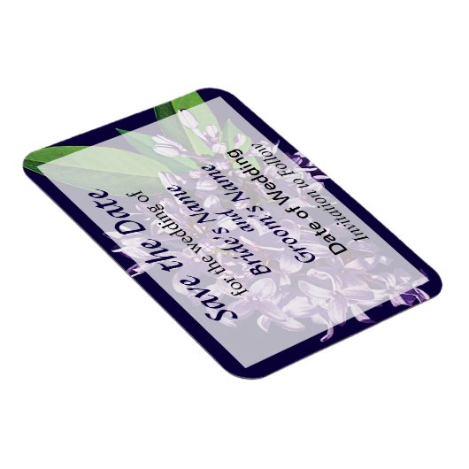 Cluster van Paarse Lilacs Save the Date Magneet (Rechterzijde)