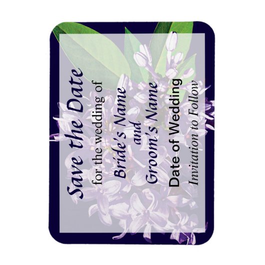 Cluster van Paarse Lilacs Save the Date Magneet (Verticaal)