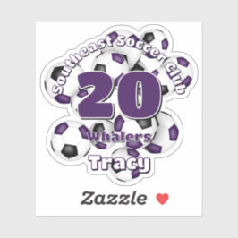 Cluster van paarse zwarte voetballen Teamkleuren Sticker