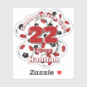 Cluster van Rode Zwarte voetballen Team Spirit Sticker (Vel)