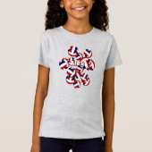 Cluster van Rood Wit Blauw Volleyballen Atleet Naa T-shirt (Voorkant)