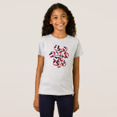 Cluster van Rood Wit Blauw Volleyballen Atleet Naa T-shirt (Voorkant volledig)
