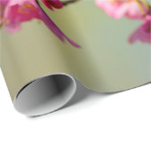 Cluster van Sakura-bloesems op groen, blauw, Paars Cadeaupapier (Rol Hoek)