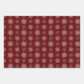Cluster van sneeuwvlokken op Deep Red Inpakpapier Vel (Voorkant 3)