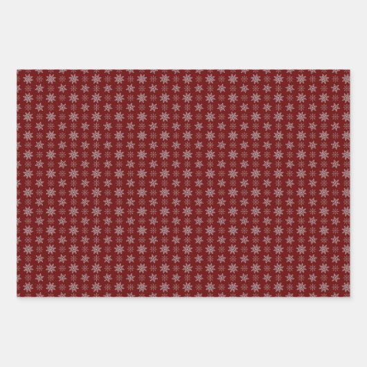 Cluster van sneeuwvlokken op Deep Red Inpakpapier Vel (Voorkant)