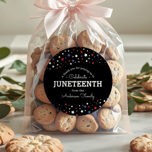 Cluster van sterren | Juneteenth Black Hartelijk d Ronde Sticker