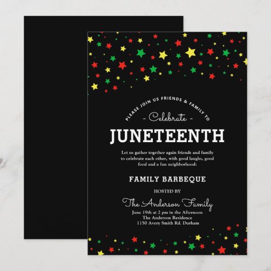 Cluster van sterren | Juneteenth Holiday Event RYG Kaart (Voorkant / Achterkant)