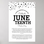 Cluster van sterren | Juneteenth Info Black/White Poster (Voorkant)