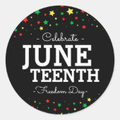 Cluster van sterrenfeestjes Juneteenth Black RYGB Ronde Sticker (Voorkant)