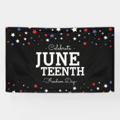 Cluster van sterrengevierde Juneteenth Blk Spandoek (Horizontaal)
