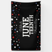 Cluster van sterrengevierde Juneteenth Blk Spandoek (Verticaal)