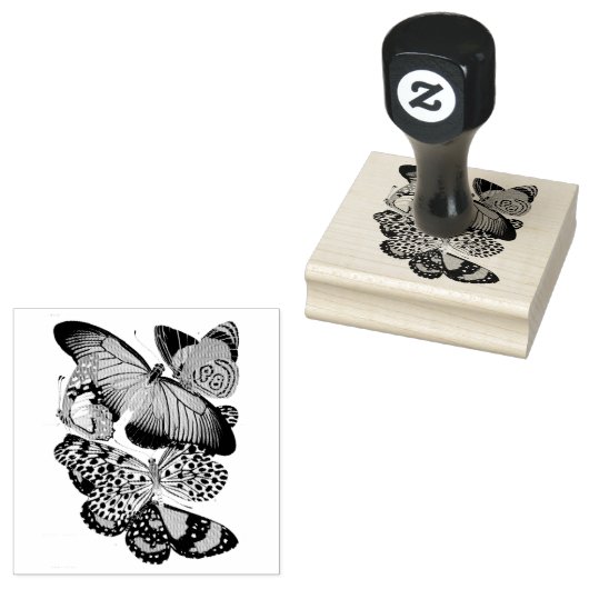  cluster van vlinders rubberstempel (Gestempeld)