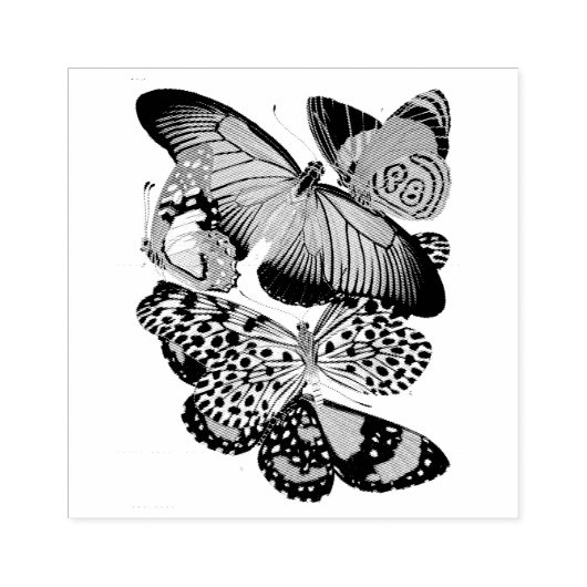  cluster van vlinders rubberstempel (Afrduk)
