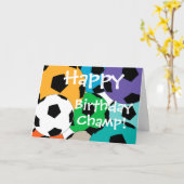 cluster van voetballen AHappy, Verjaardag, Champ! Kaart (Gele Bloem)