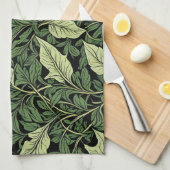 Cluster van wijnstokken in tinten groen theedoek (Quarter Fold)