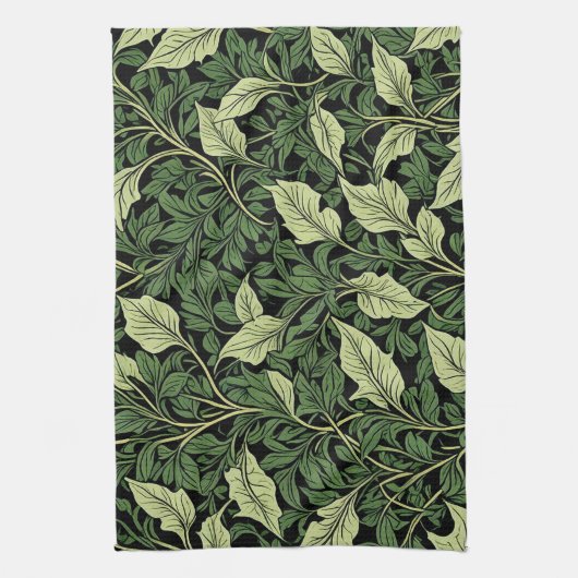 Cluster van wijnstokken in tinten groen theedoek (Verticaal)