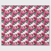 Clustered Red And Pink Roses On A Stark White  Cadeaupapier (Vlak)