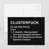 Clusterf*ck 2023 Verkiezing van de voorzitter van  Briefkaart (Voorkant / Achterkant)