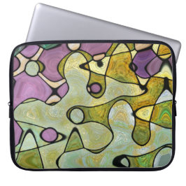 Clusters paarse groene cirkels kronkelingen verbin laptop sleeve