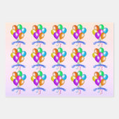 Clusters van heldere feestelijke ballonnen Happy B Inpakpapier Vel (Voorkant 2)
