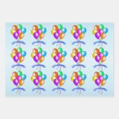 Clusters van heldere feestelijke ballonnen Happy B Inpakpapier Vel (Voorkant)