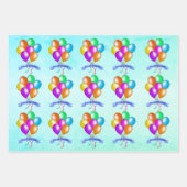Clusters van heldere feestelijke ballonnen Happy B Inpakpapier Vel (Voorkant 3)