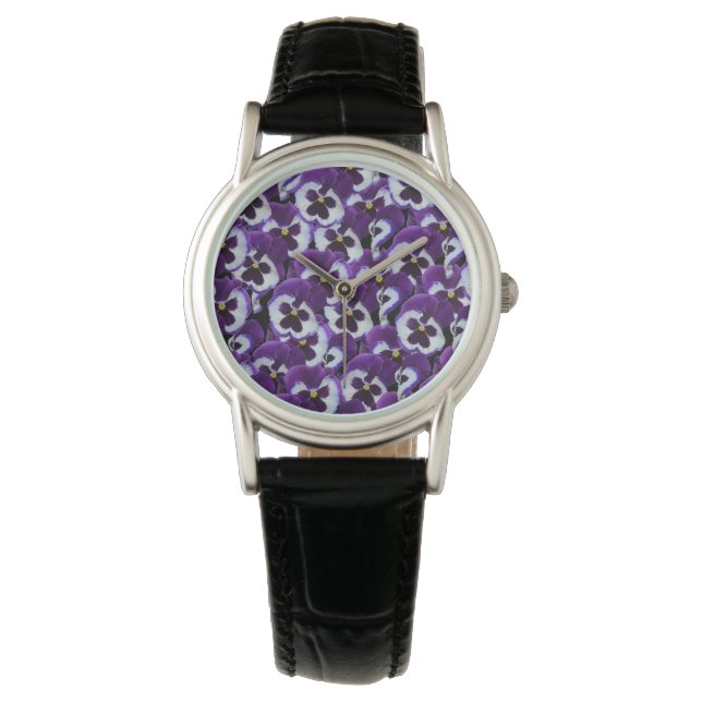 Clusters van Paarse witte slipjes: Harmonieuze gen Horloge (Voorkant)