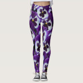 Clusters van Paarse witte slipjes: Harmonieuze gen Leggings (Voorkant)