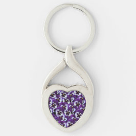 Clusters van Paarse witte slipjes: Harmonieuze gen Sleutelhanger