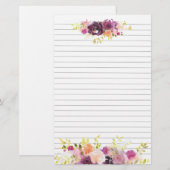 Clusters van Purple Flowers Top en Bottom Briefpapier (Voorkant / Achterkant)