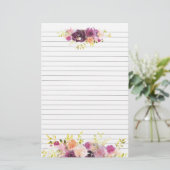 Clusters van Purple Flowers Top en Bottom Briefpapier (Staand voorkant)